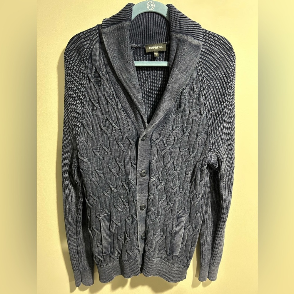 Express Cardigan size Large. Blue/Grey
